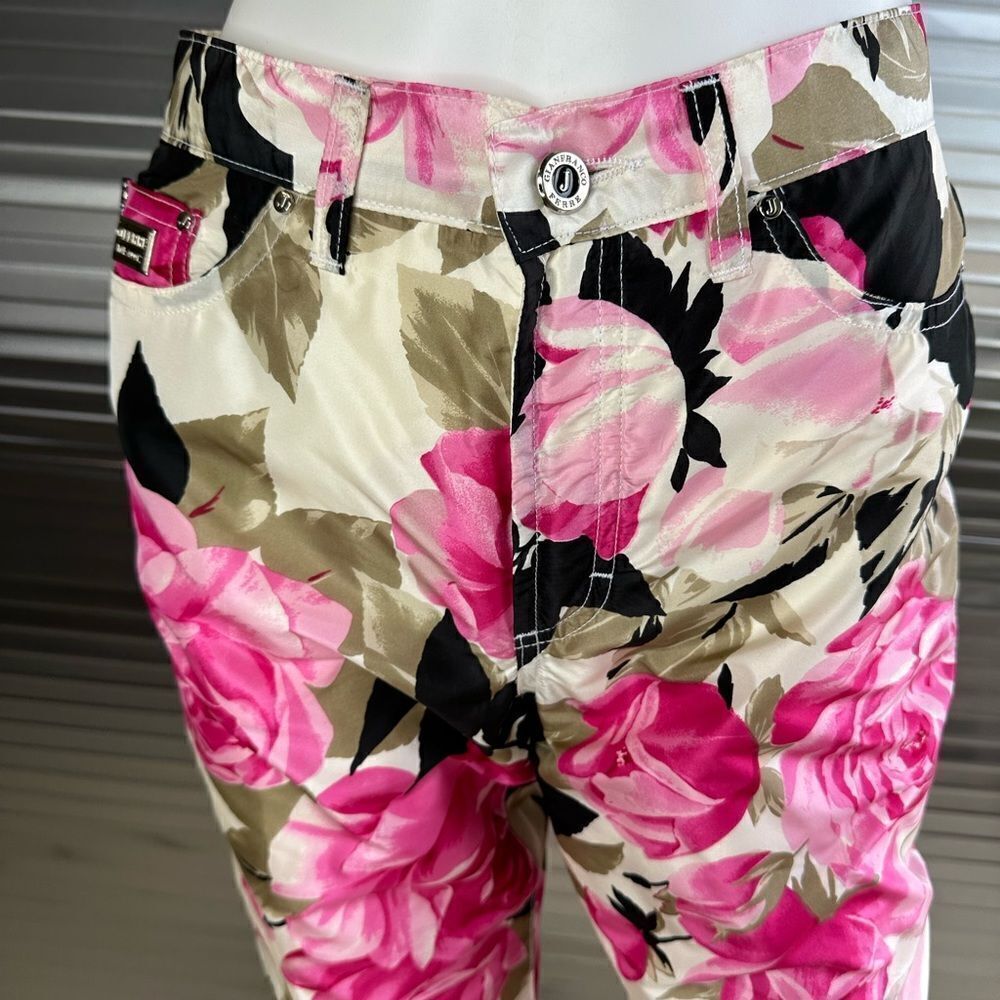 Gianfranco Ferre Silk Floral Pants 28 - Picture 2 of 14